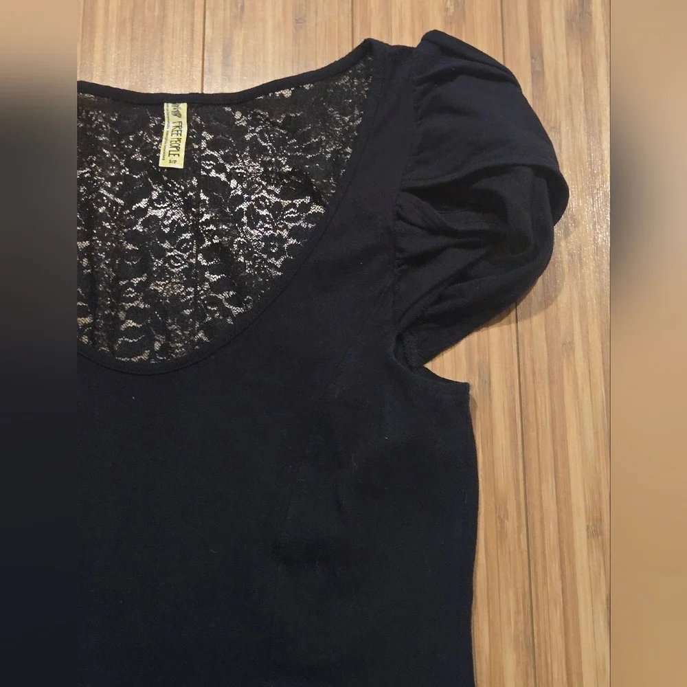 NWOT Free People Black Lace Back Dress